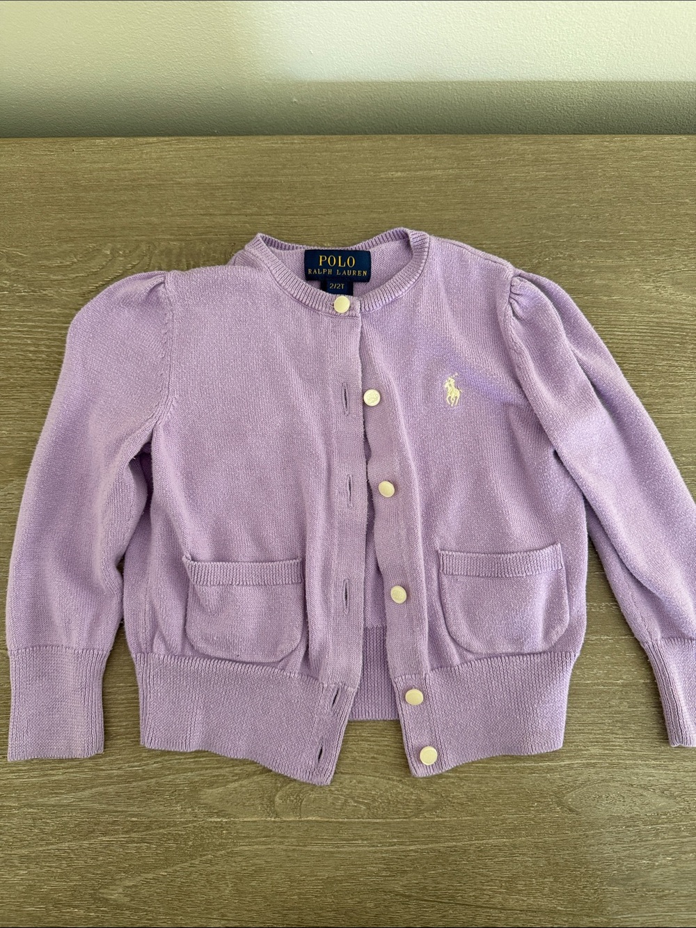 Polo by Ralph Lauren Girls Lavender Cardigan Sweater